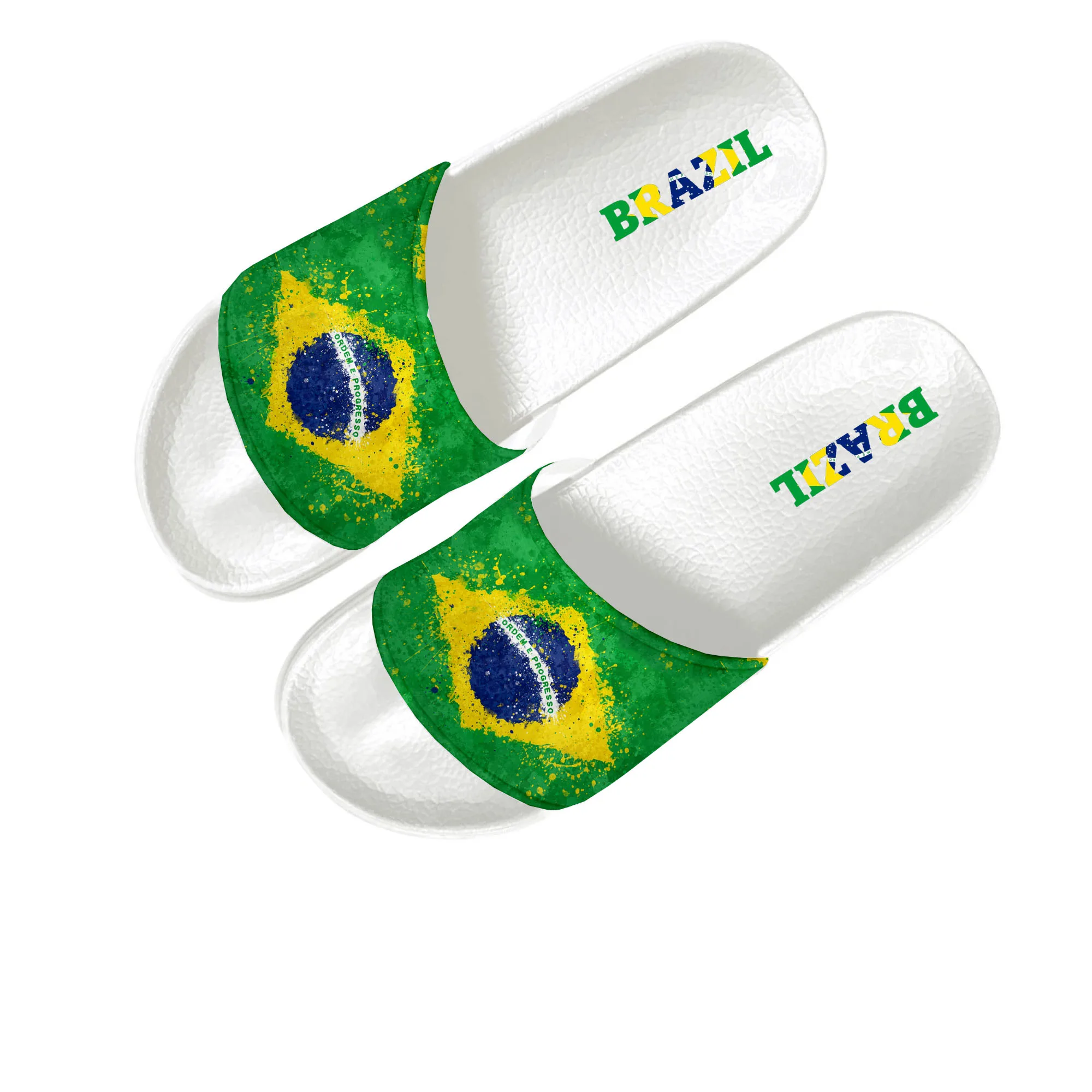 

Brazilian Flag Slippers Home Water Shoes Men Women Teenagers Children Brazil Soccer Football Sandals Custom Made Summer Slipper