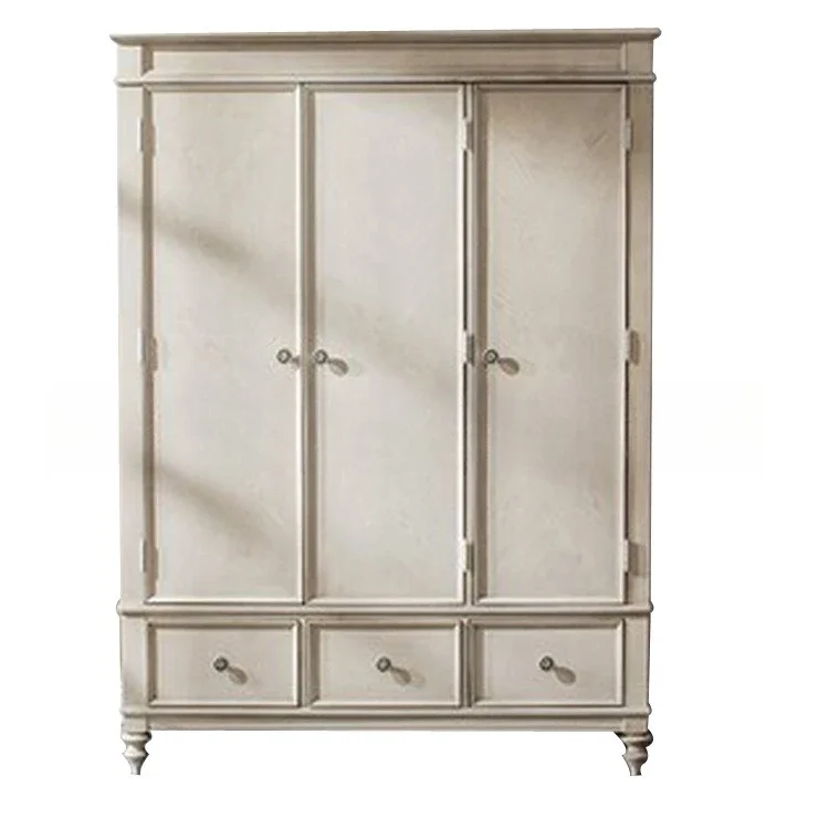 

Simple modern solid wood wardrobe, furniture master bedroom log oak three doors four doors wardrobe