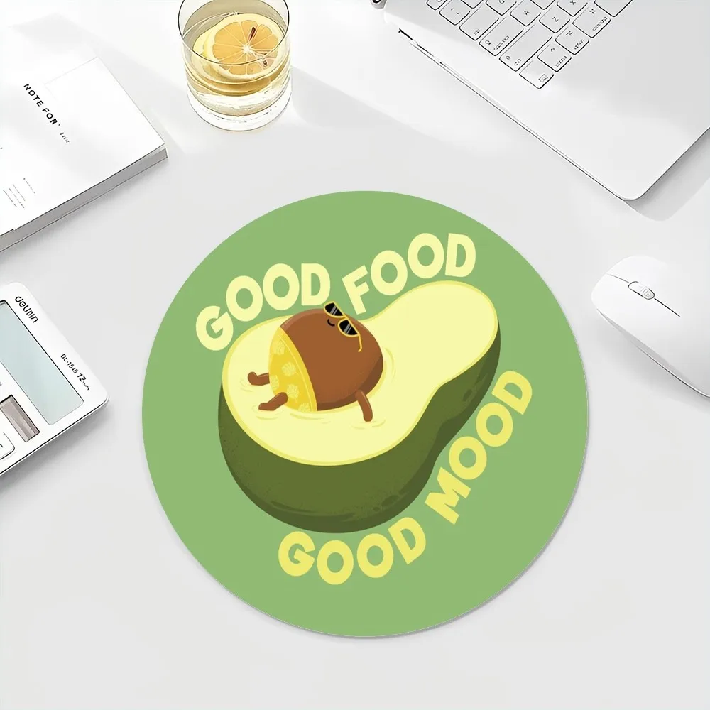 Avocado Mousepad INS รอบแป้นพิมพ์ตารางนักเรียนตู้ Gamer Desktop Mousepad ถ้วย Mats Deskpad Home Decor