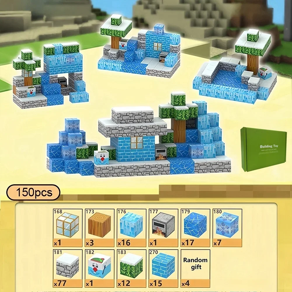 Le cadeau de bloc de construction magnétique convient aux enfants, modèle d'assemblage éducatif de puzzle créatif, cadeaux d'anniversaire, de noël et d'halloween