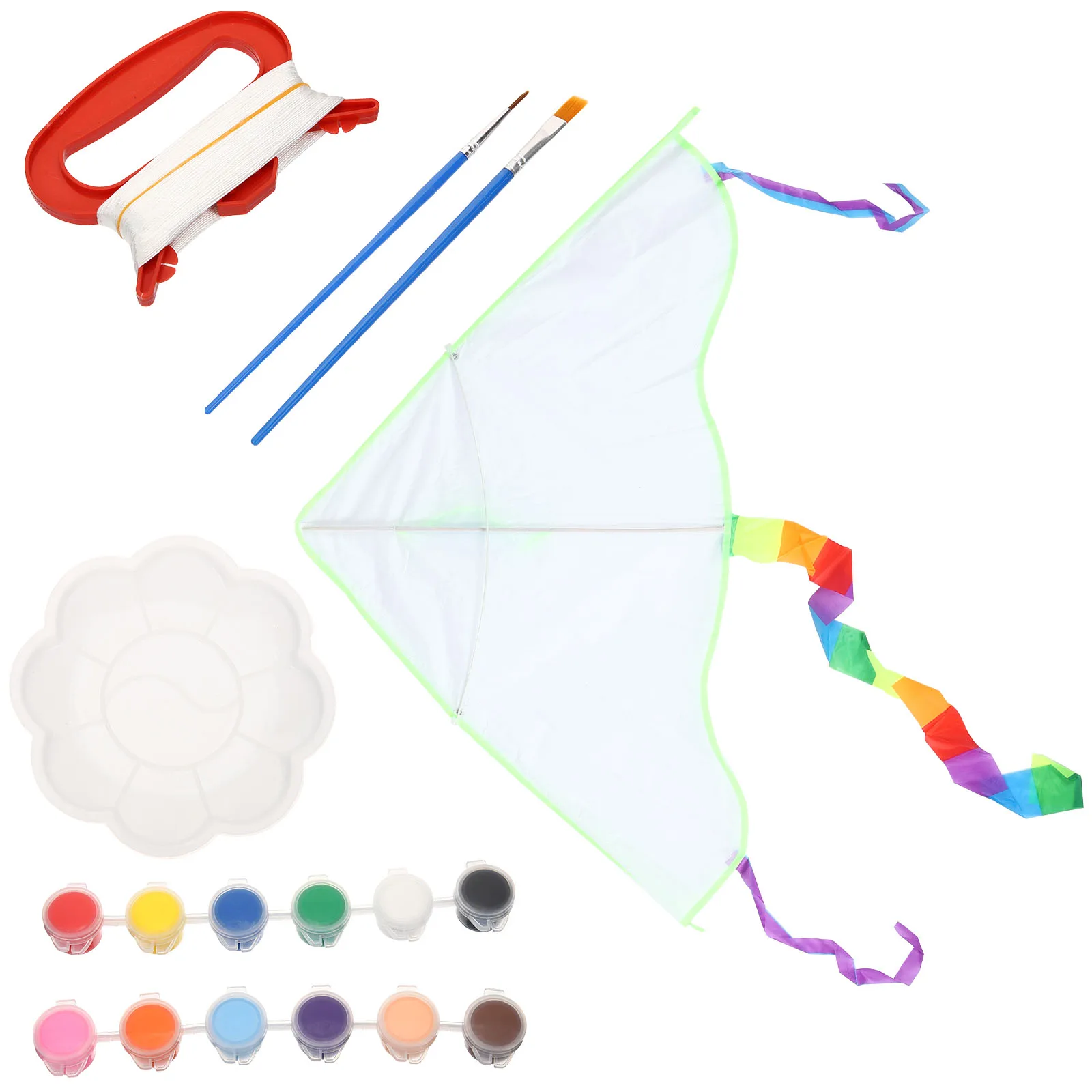 

1 set DIY Material Kit Outdoor Craft for Kids Blank Easy Assembly Portable Light Interactive Painting Kids Toys Kite Making Kit
