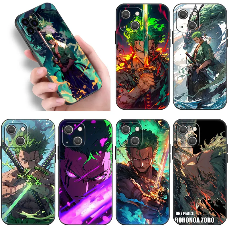 Roronoa Zoro One Piece Black Phone Case For Xiaomi Redmi Note 13 Pro 12 11E Pro Plus 11S 11T 10 Pro 10T 5G 10S Cartoon Cover