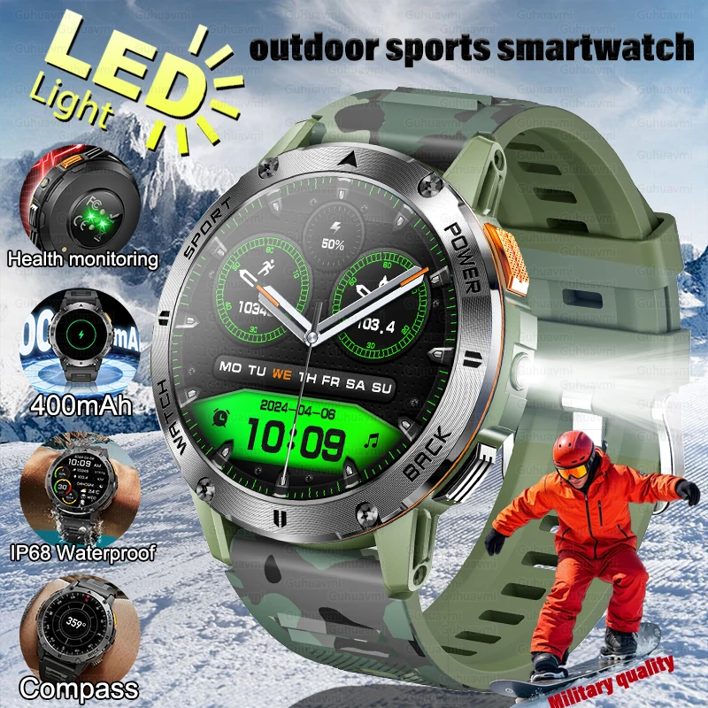 New GPS Outdoor Smartwatch 1.43'' AMOLED Display 100+ Sports Modes Voice Calling Smart Watch Men Military Grade Toughness Watch