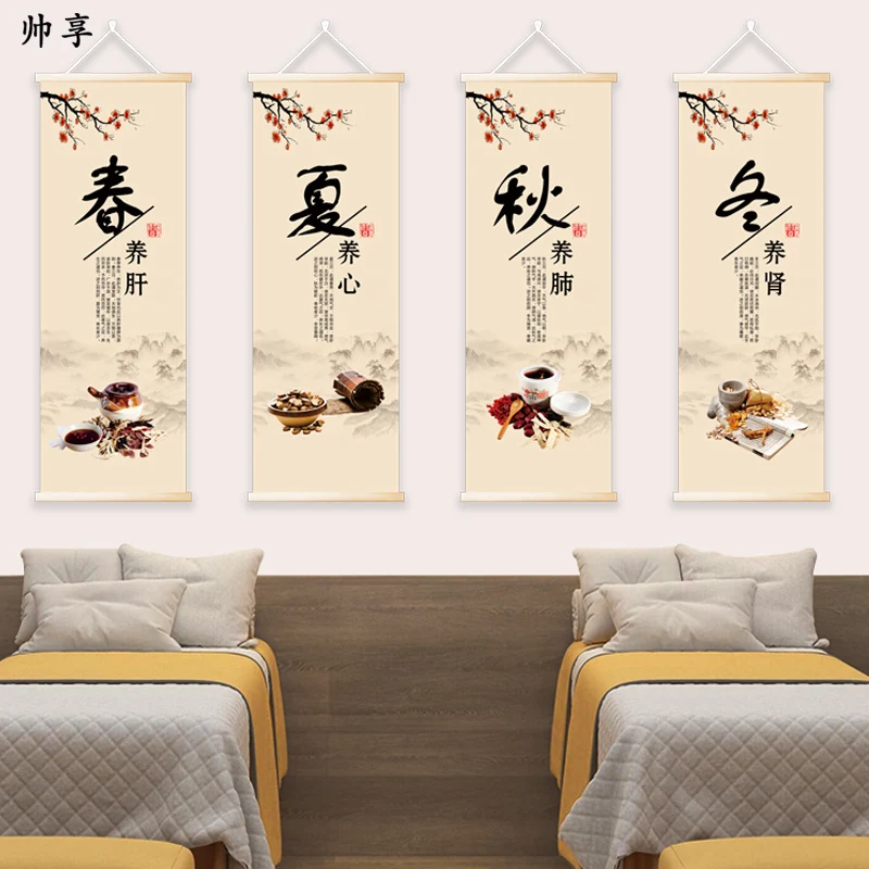 

Seasonal Hanging Scroll Artwork for Traditional Chinese Medicine Health Center Decor Health Care Clinic Aosphere Arrangemen...
