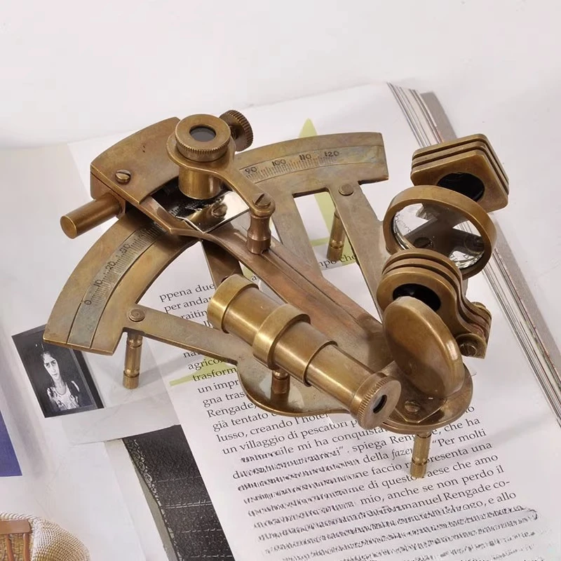 Brass nostalgic study ornaments sextant model nautical photography props personalized collection