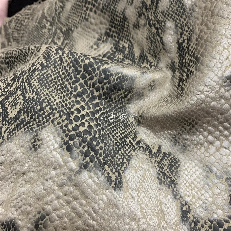 Suede Fabric Coated Python Patterned Elastic Pants Skirt Designer Clothing Fabrics Wholesale Cloth for Diy Sew By Meter Material