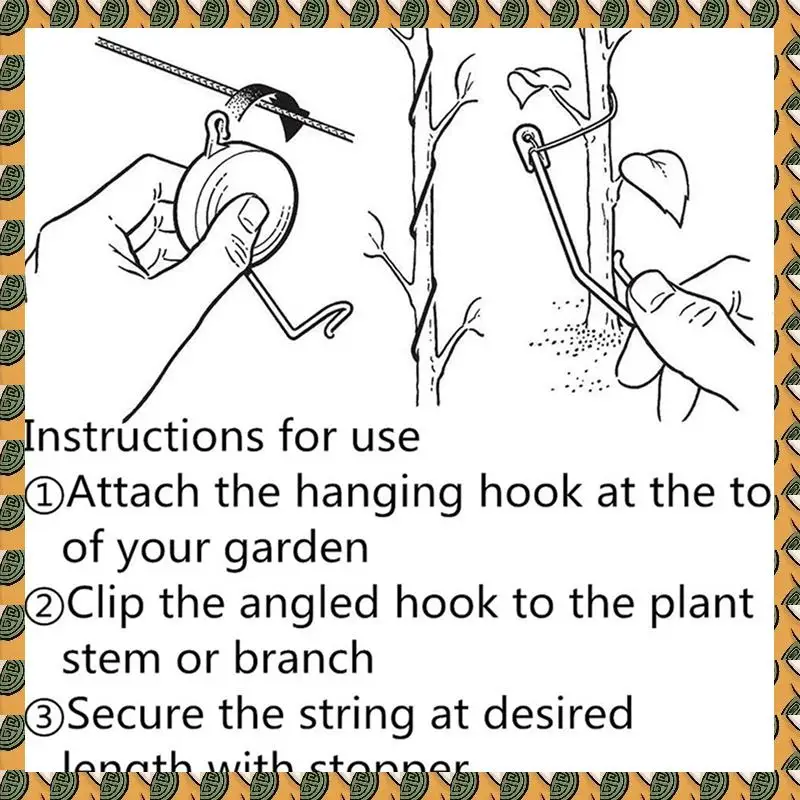 A77I Plant Yoyo Grow Hanger With Stopper, Adjustable Indoor Plant Support Yo Yo (Pack Of 60)