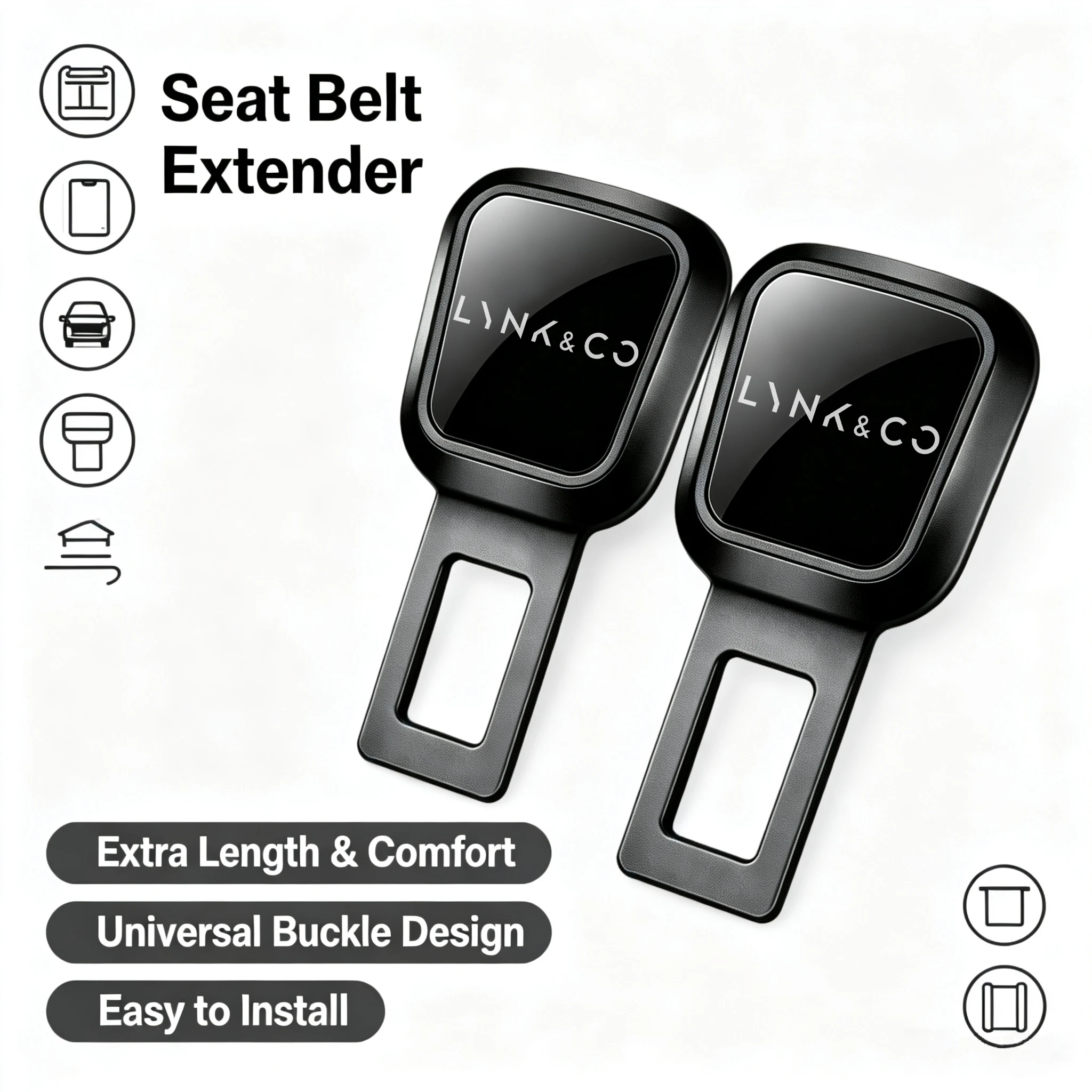 Car Seat Belt Clip Extender Safety Seatbelt Lock Buckle Plug For LynkCo 900 Lynk&Co 01 05 06 5 6 Lynk Co 05 06 Safety Buckle