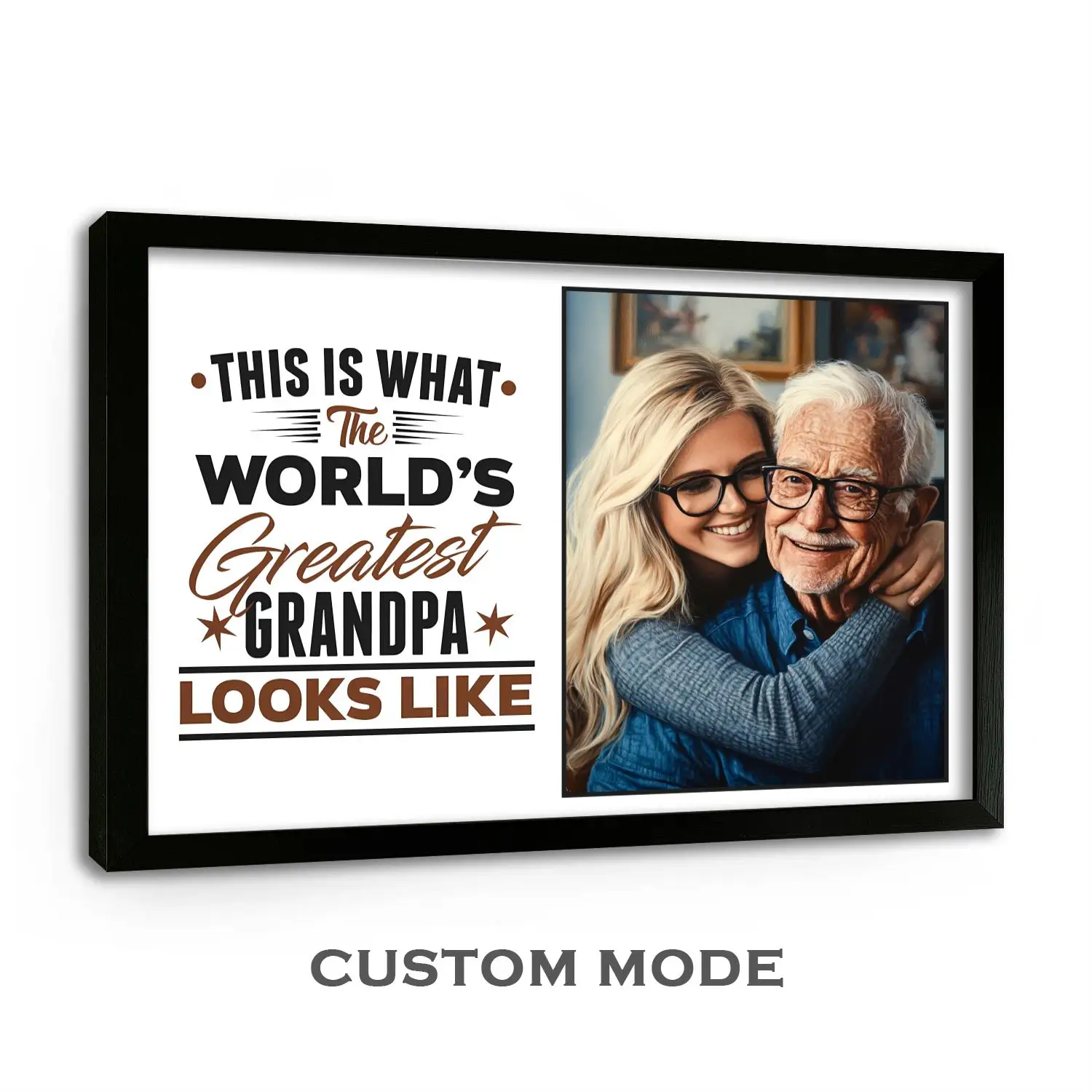 Custom Photo Print Canvas Personalized The World's Greatest Grandpa Personalized Gifts Grandfathers Gift Fathers Day for Papa