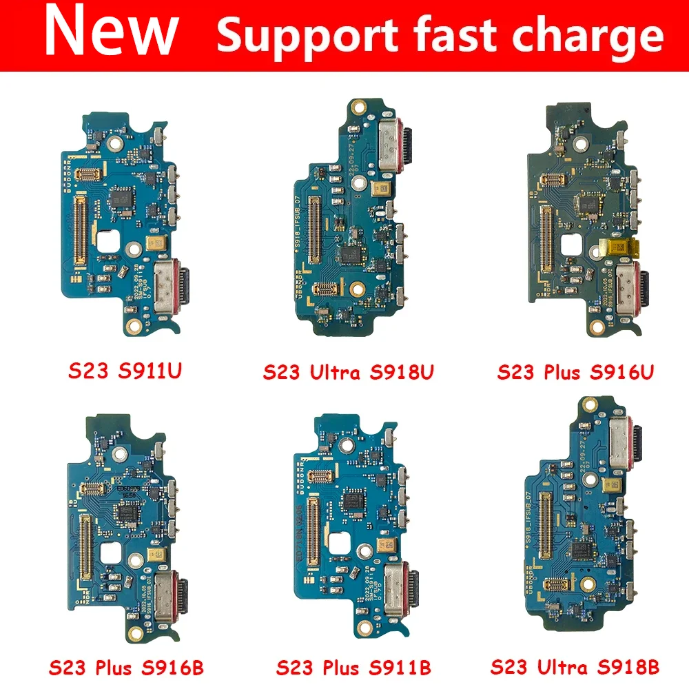 5 Pcs USB Port Charger Board Dock Connector Charging Flex For Samsung S23 Plus Ultra S916B S916U S911B S911U S918B