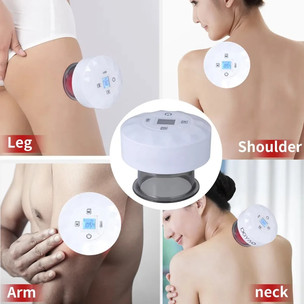 Adjustable 3-in-1 Red Cupping Therapy Equipment 4-mode Intelligent Dynamic Cupping Massager with Remote Control