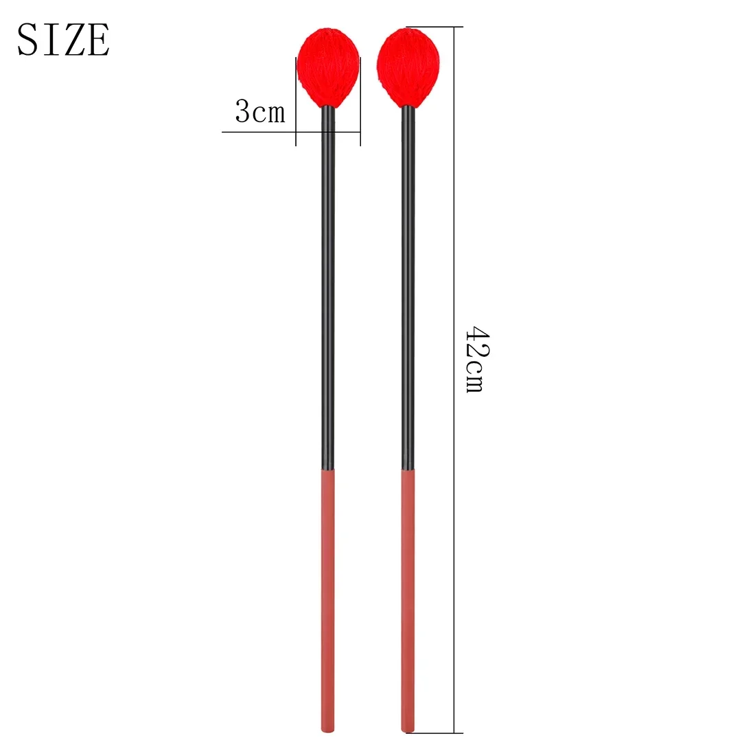 IRIN 1 Pcs Marimba Hammers Carbon Fibre Red Handle Performance Grade Xylophone Sticks Durable Percussion Instrument Parts