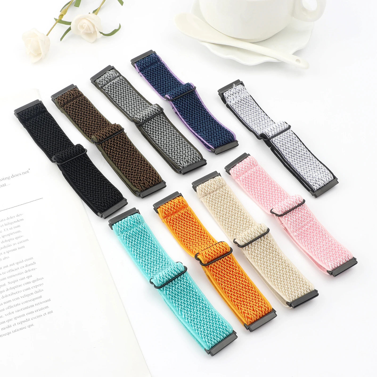 

Adjustable Nylon Wave Pattern Smart Watchband Wrist Strap Belt for Fitbit Versa 3/Versa Sense