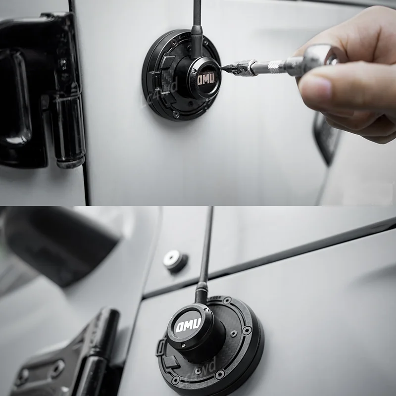 LC4WD 4x4 الملحقات الخارجية الألومنيوم وألياف الكربون الجافة OMU سلسلة هوائي قاعدة غطاء ل 2007-2025 جيب رانجلر JK JL JT #6