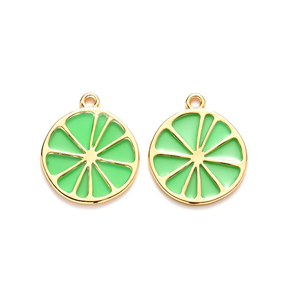 

10pcs Lemon Resin Alloy Pendants Slices Charm For Women Earring Necklace Keychain DIY Jewelry Making Accessories