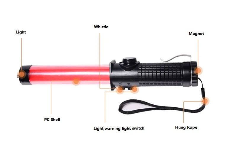 30 cm Verkehrsleuchte Zauberstab Licht LED Sicherheit Straßenrand Steuerung Taschenlampe Lichter Zauberstäbe Luft Feuer Strobe Lampe Flash Notfall blinkt – Detail 2
