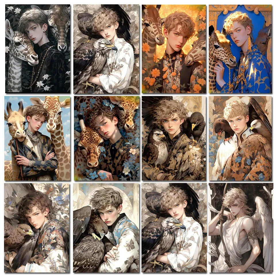 5D DIY Diamond Painting Anime Boy Eagle Giraffe Prince Full Drill Mosaic Rhinestone Of Pictures Embroidery Cross Stitch 1134