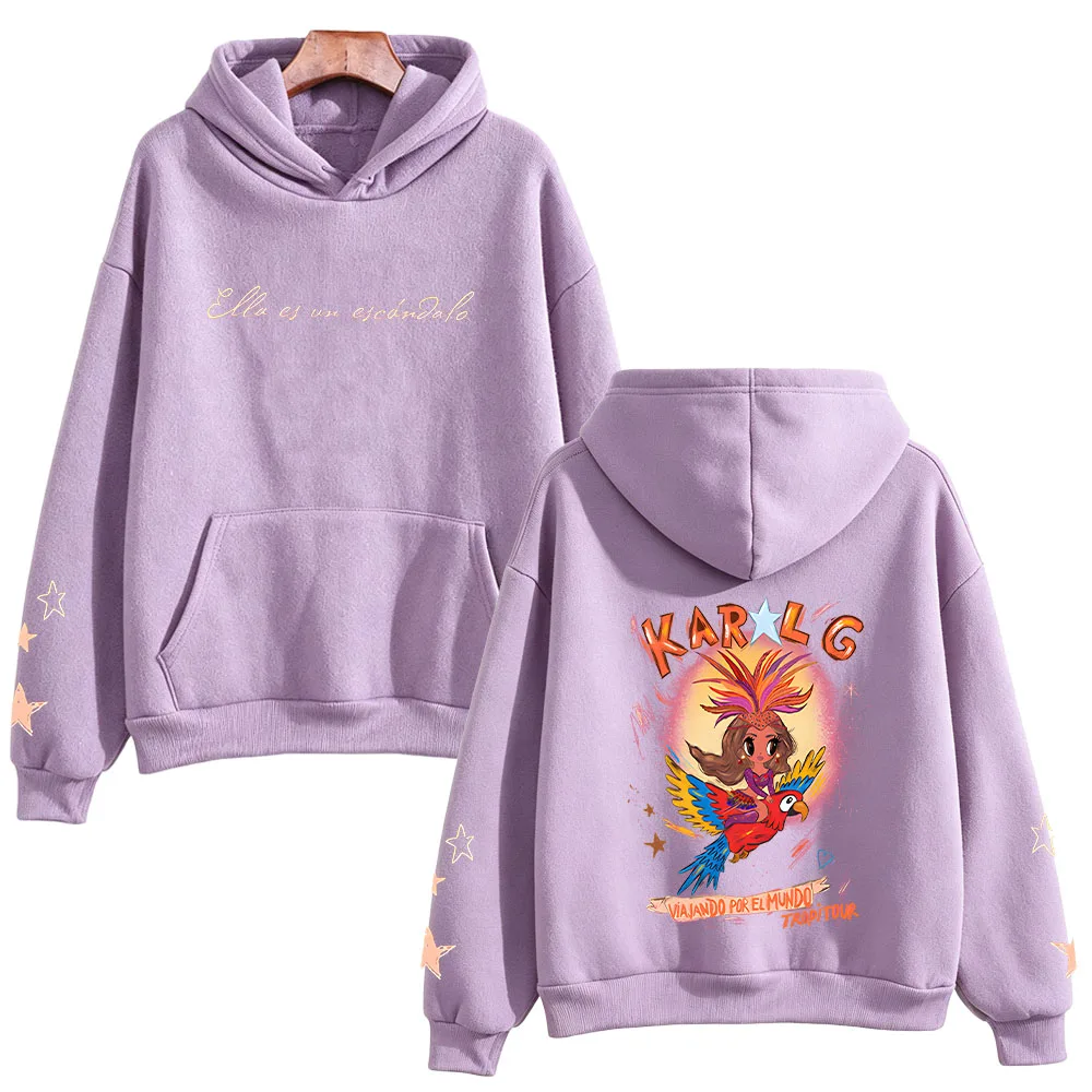 Ivonny Hoodie Karol G Grafik-Kleidung Unisex Herren Damen Pullover Sweatshirt Locker Langarm Fans Herbst Winter Oberteile Streetwear – Detail 9