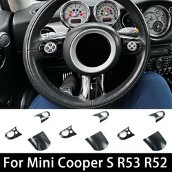 Car Steering Wheel Panel Button Cover Styling Sticker For Mini Cooper S R53 R52 Convertible Car Auto Accessories