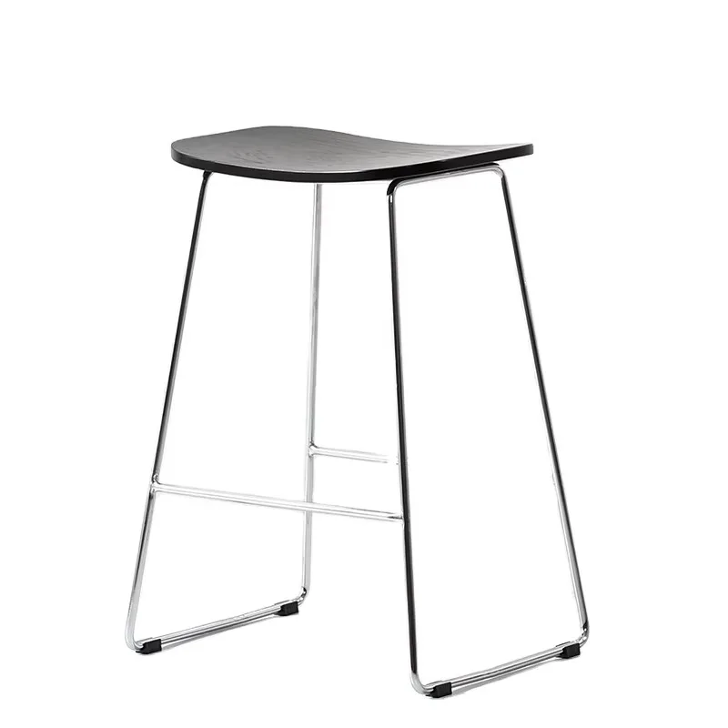 

Nordic Minimalism Solid Wood Steel Bar Stool for Commercial Furniture Bedroom Apartment Park Gym Mall Dining Hotel