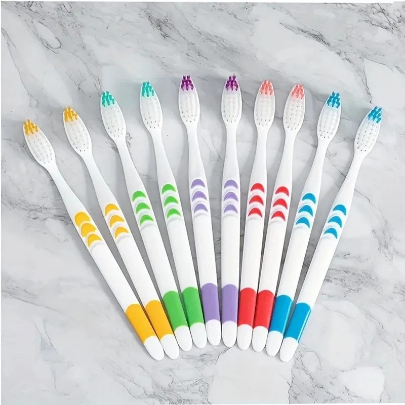 10pcs Double Ultra Soft Bamboo Charcoal Nano Toothbrushes Dental Personal Teeth Brush for Adult Oral Care