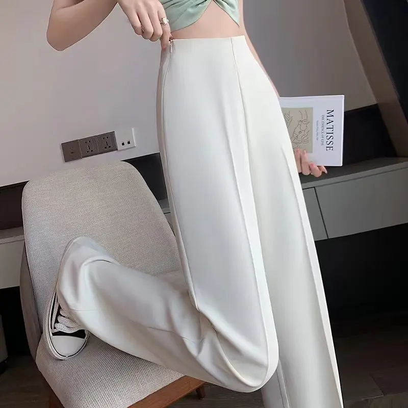 

HappyLisa Summer Ladies Women Long Suit Pants Wide Leg High Waist Floor-Length Loose Pant Female Casual Chic Trousers P17