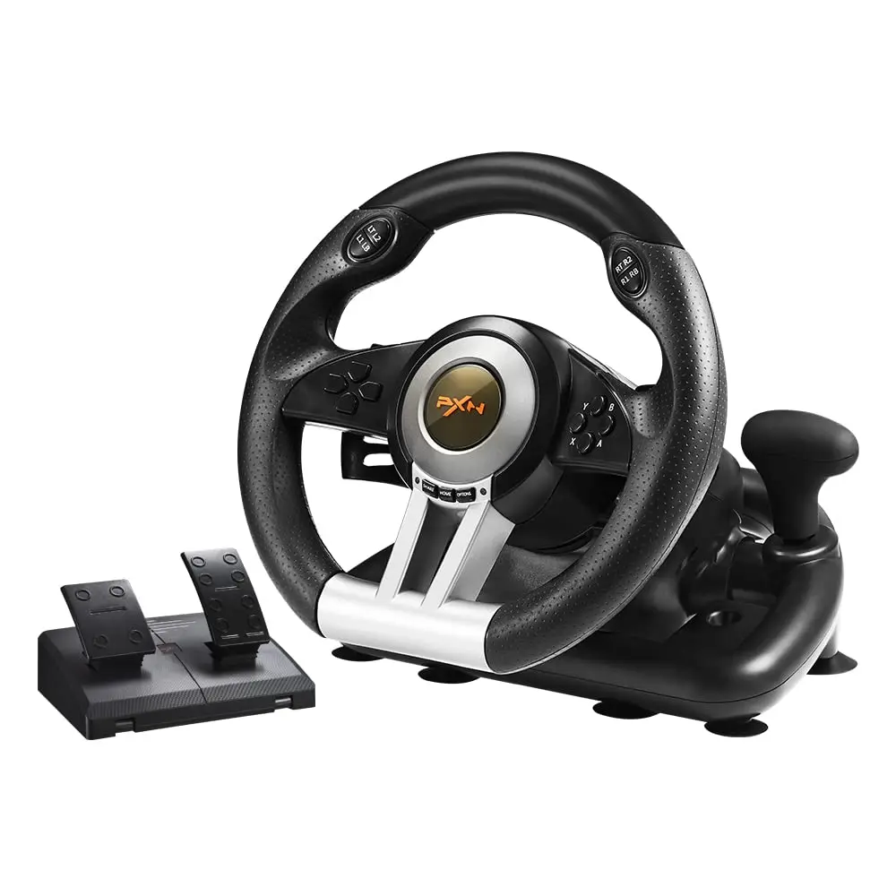 

Universal USB Racing Wheel with Pedals, 180-Degree Steering for PS3/PS4/Xbox One/Switch, Black