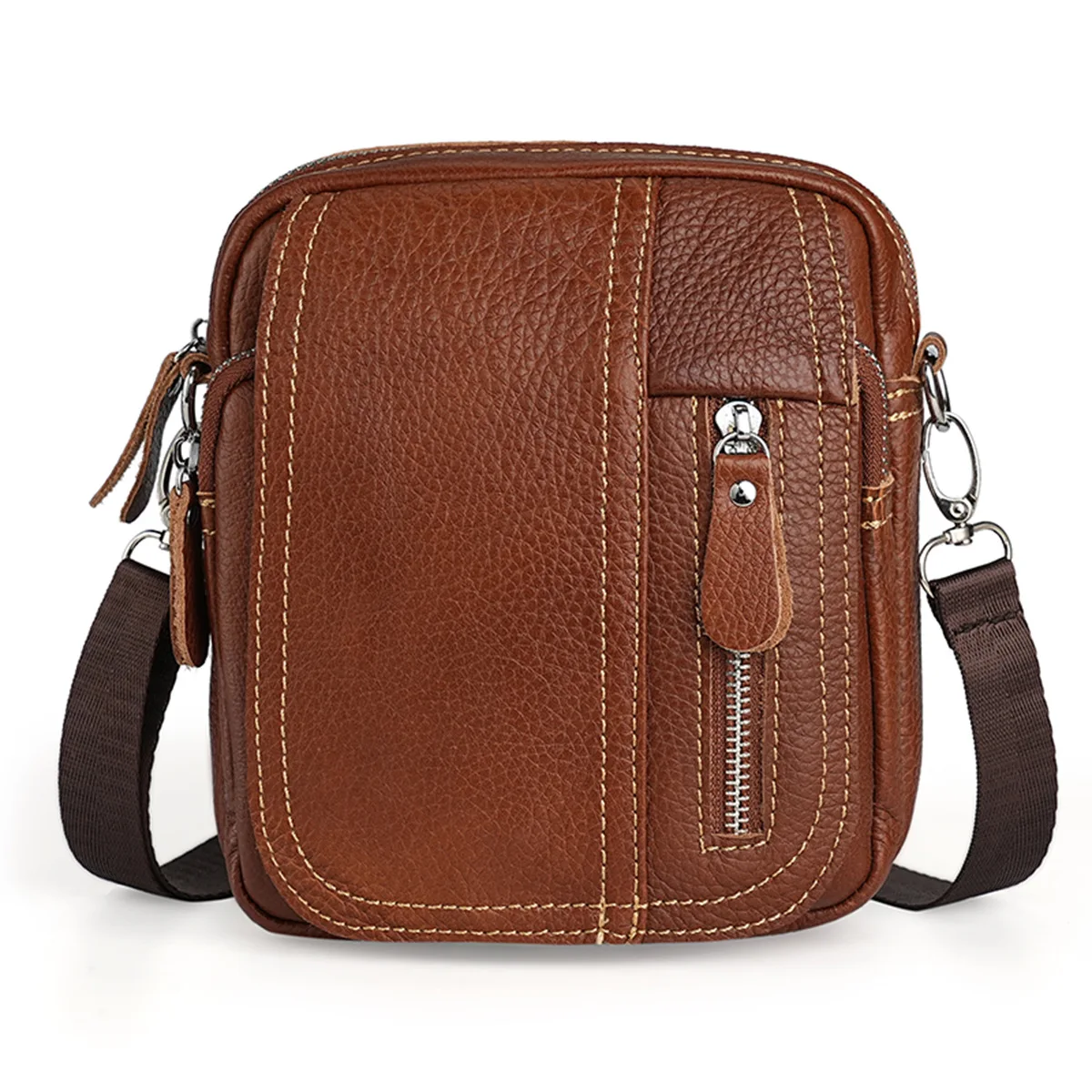 

Small Man Genuine Leather Crossbody Bag Mini Cow Leather Satchel Male 2025 New Shoulder or Sling Bag