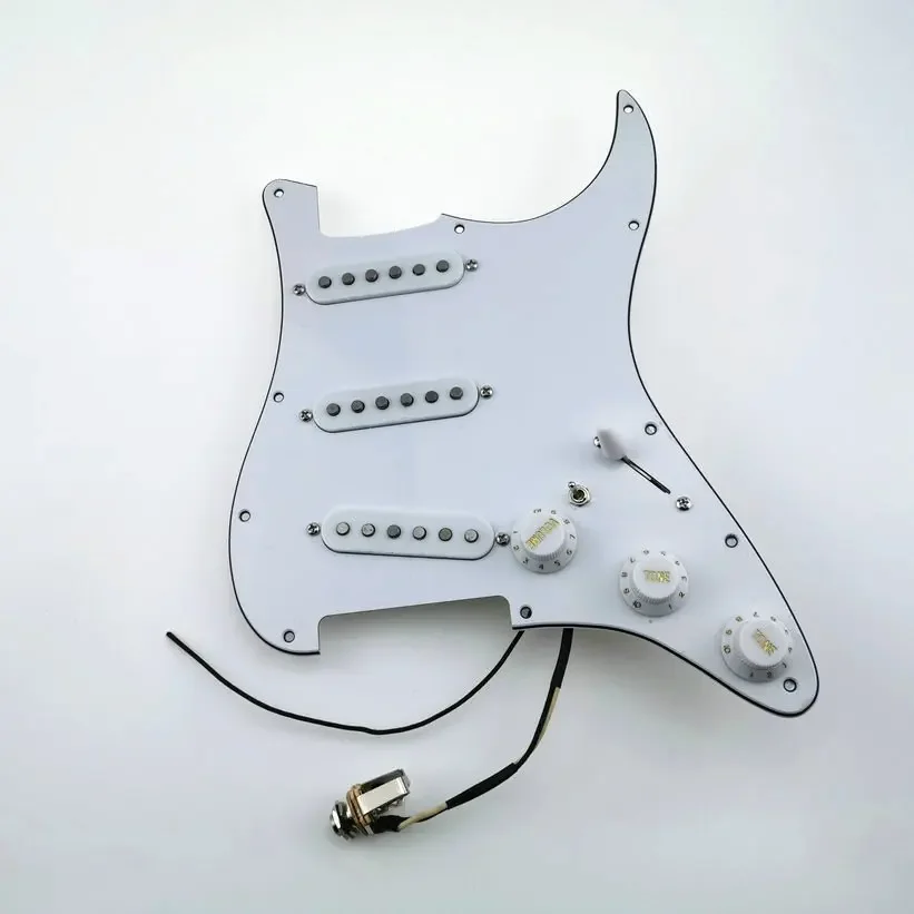 

Guitar Pickups Prewired Pickguard SSS Single Coil 7-Way Type Fully Loaded For St - 3-Ply White