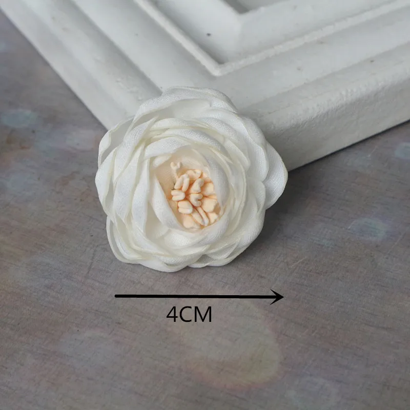 10 Stück aus weißen Serien Mix Styles Set Chiffon Stoff Blumen für Hochzeits einladung künstliche Blumen für Kleid Hut Dekoration – Detail 10