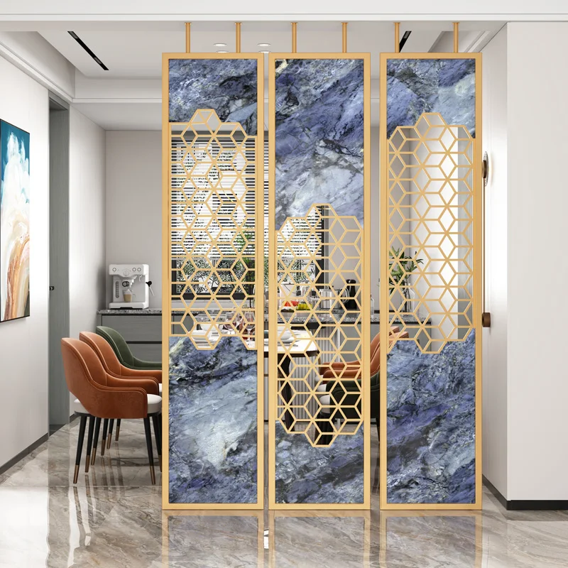 Light Luxury High-End New Chinese Style Metal Screen Designer Artistic Living Room Household Block Creative Hallway Partition