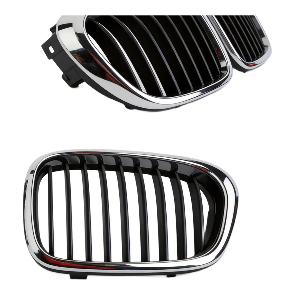 Car Upgrade Vehicle Aesthetics Chrome Outer Frame Black Rod Chrome Black Grille Stylish Grille For BMW Models Easy Installation