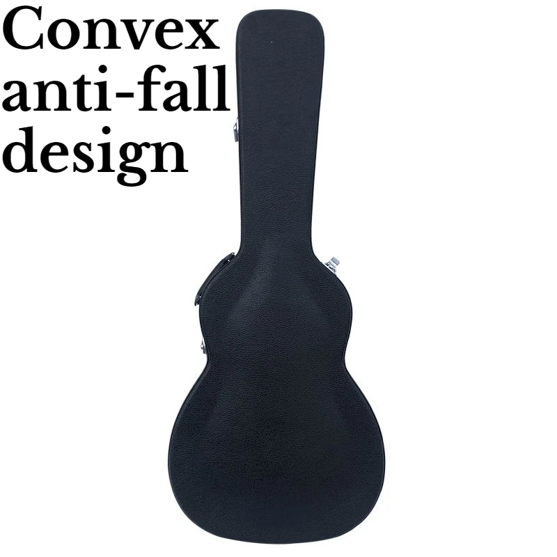 40 Inch Leather Guitar Case Fleece-lined Shockproof Drop-proof Portable Convex Surface Guitar Box Musical Instrument Accessories