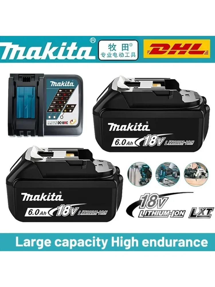 100% originele Makita 18V 6.0Ah Oplaadbare Batterij, Voor Makita BL1830 BL1830B BL1840 BL1840B BL1850 BL1850B Elektrisch Gereedschap Batterij - afbeelding 2