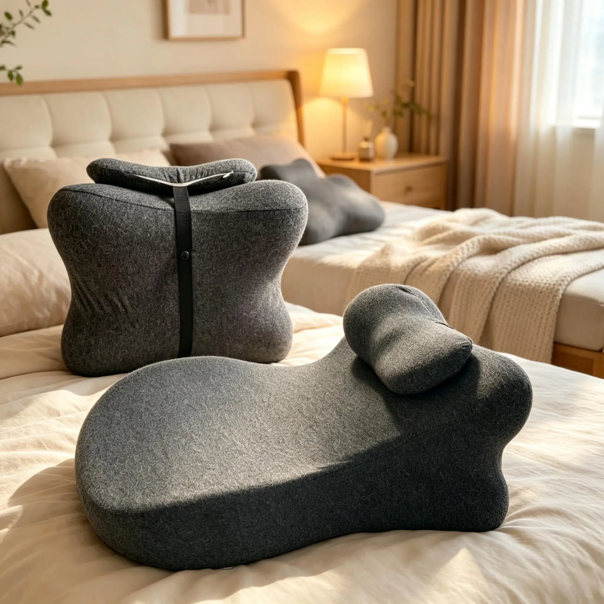 Multi-functional Wedge Pillow Memory Foam Ergonomic Prone Pillow with Removable Cover Couple Bed Pillow for Body Pain Relief