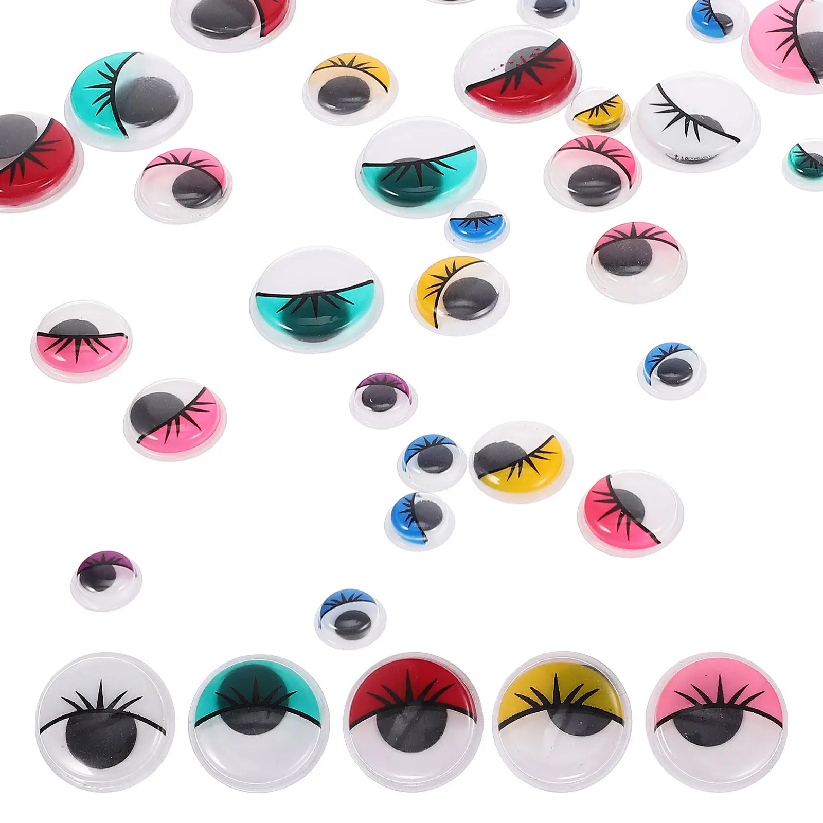 

84Pcs Bright Cartoon Eyeball Stickers Peel-and-Stick Plastic Eyes for DIY Crafts Art Projects 's Learning Materials
