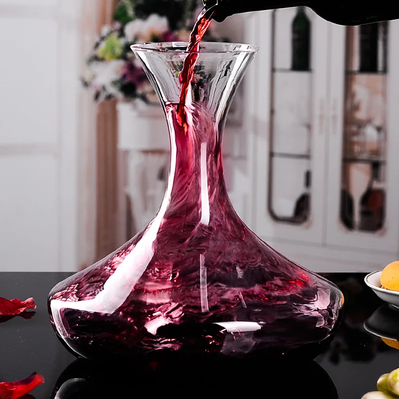 Lead-free crystal glass, red wine decanter, oblique snail decanter, wine dispenser, premium sense set