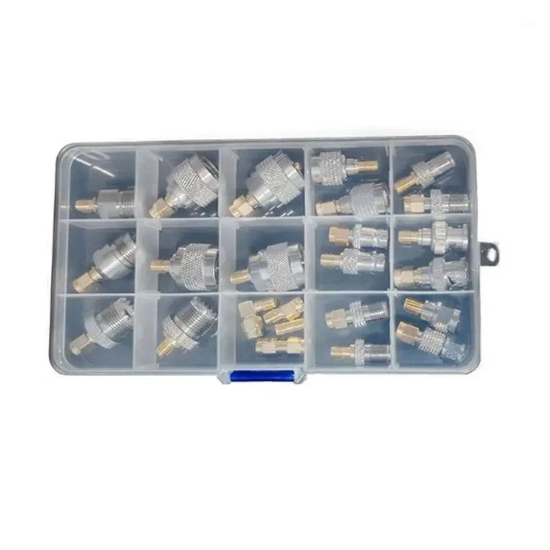 N75R-SMA RF Coaxial Adapter Kit 24PCS SMA Male/Female TNC UHF BNC N F Coax Connectors Cable Converter Set For WIFI Radio Antenna