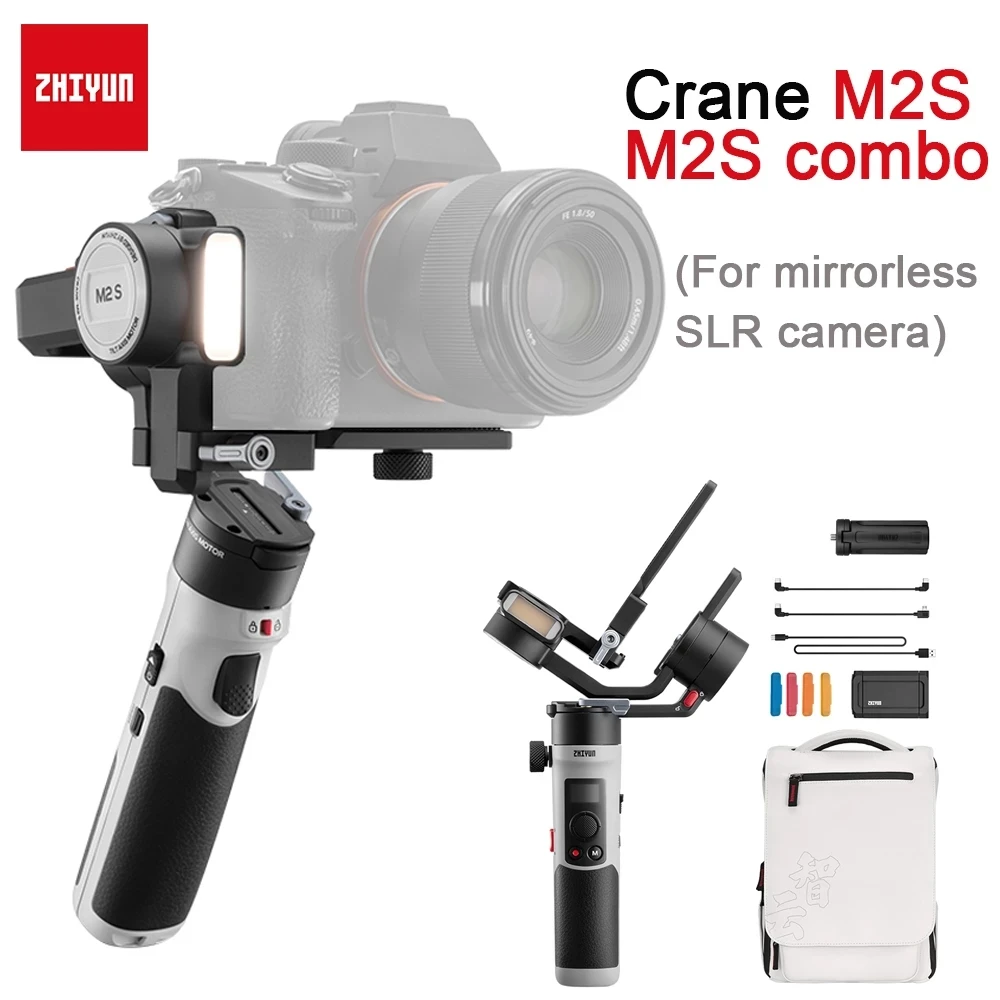 ZHIYUN Crane M2S 3-Axis Gimbals Handheld Stabilizer for SLR Mirrorless Cameras Smartphone iPhone Sumsang Gopro Crane M M2 2.0