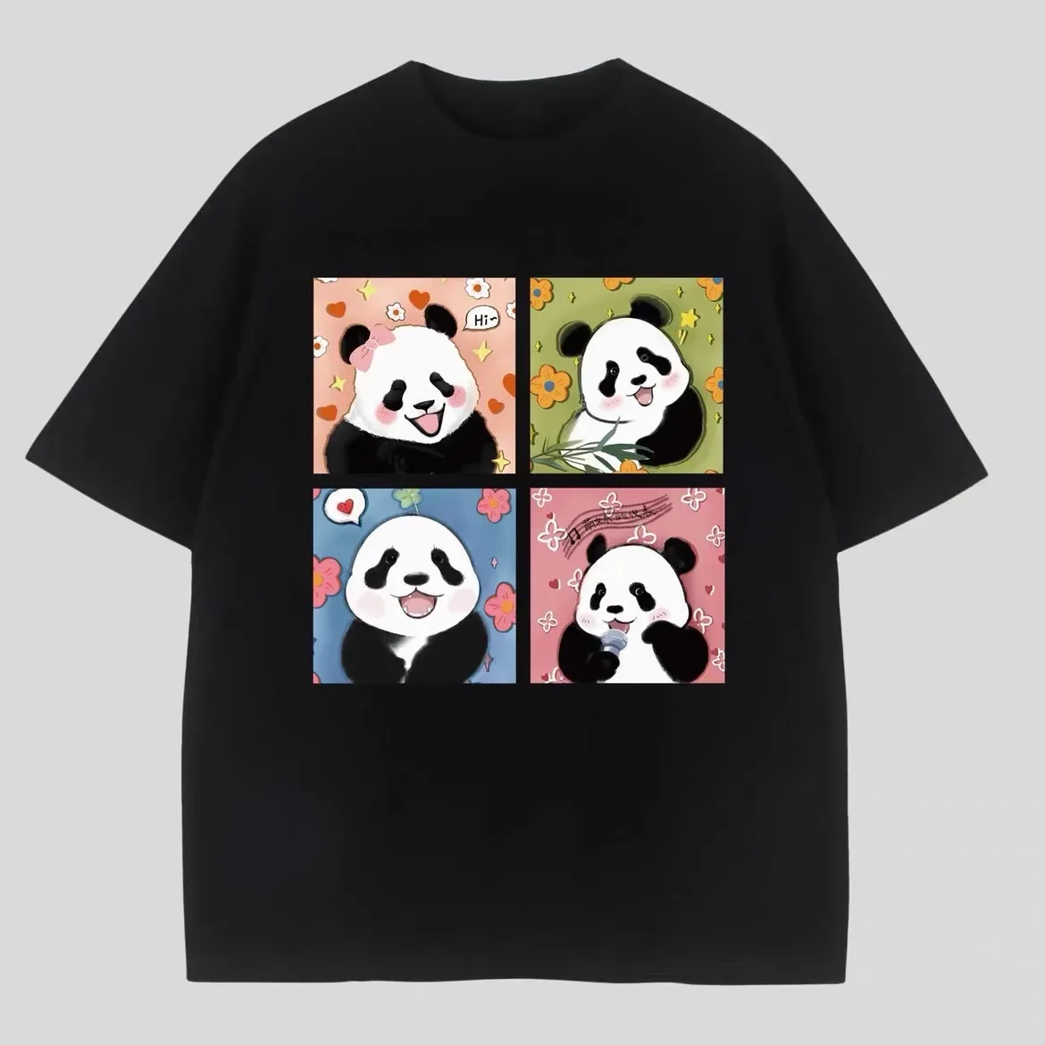 New Kawaii Giant Panda Graphic T Shirt Cute Print Women T-shirt Female Summer streetwear Ladies Street Fashion Y2k Clothing Tops