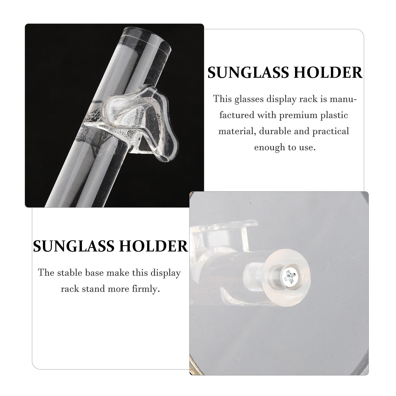 

1pcs Glasses Display Rack Premium Plastic Eyewear Holder For Sunglasses Eyeglasses Organizer Stable Base Space Saving Table