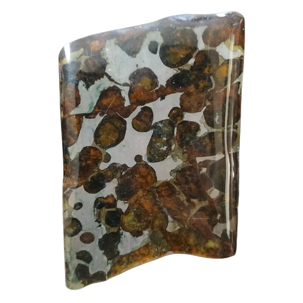 Sericho Olive Meteorite Specimen Natural Meteorite Material Slice Crafts Olive Meteorite Specimen Collection