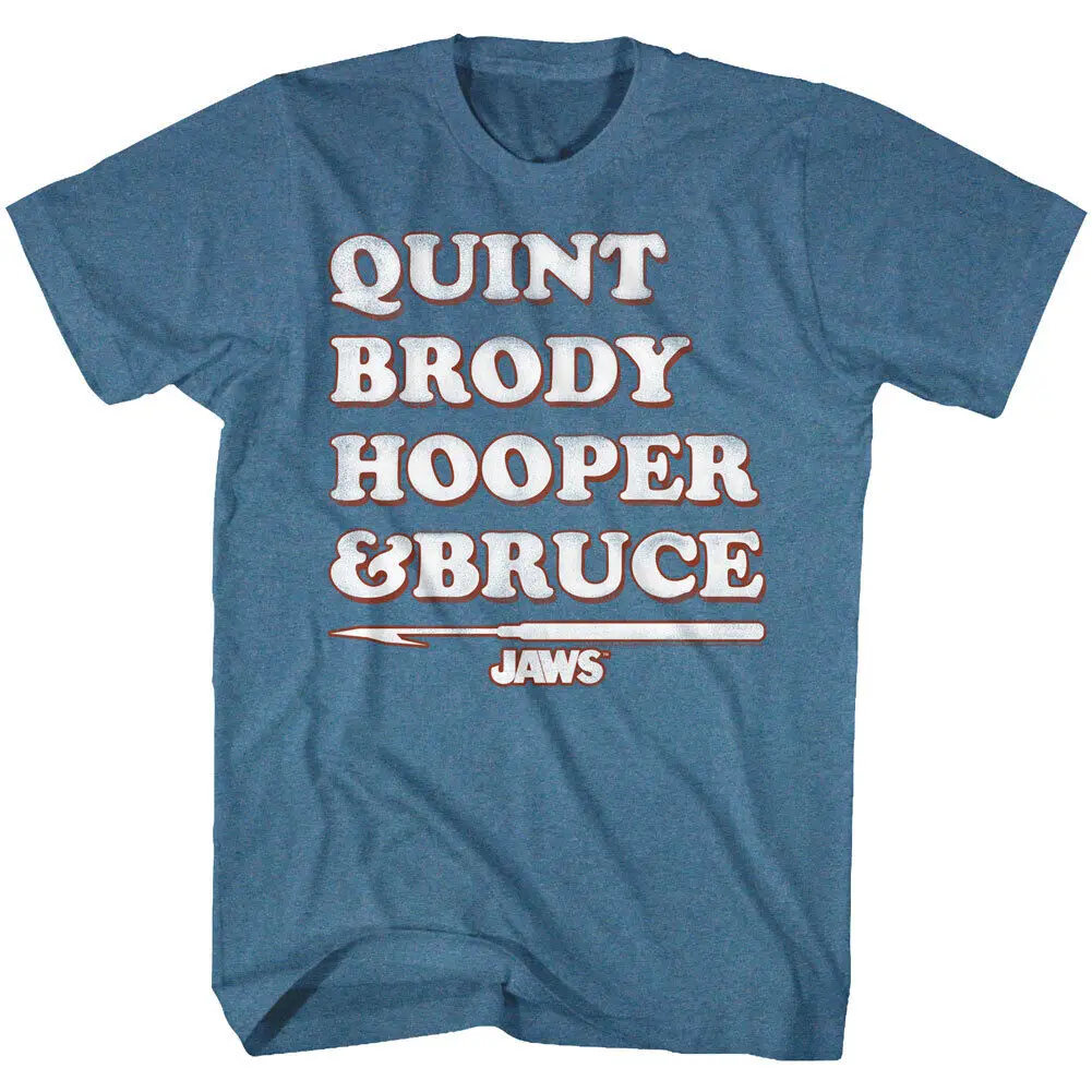 Jaws 70's Thriller Movie Orca Boat Crew Names Hooper Brody Quint Men's T Shirt