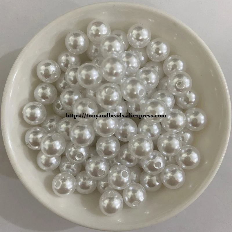 Acryl-Imitationsperlen, runde Kugel-Abstandsperlen, 4, 6, 8, 10, 12 mm, wählen Sie Größe und Farbe für die Schmuckherstellung, DIY, Lochgröße 1,5 mm – Detail 21
