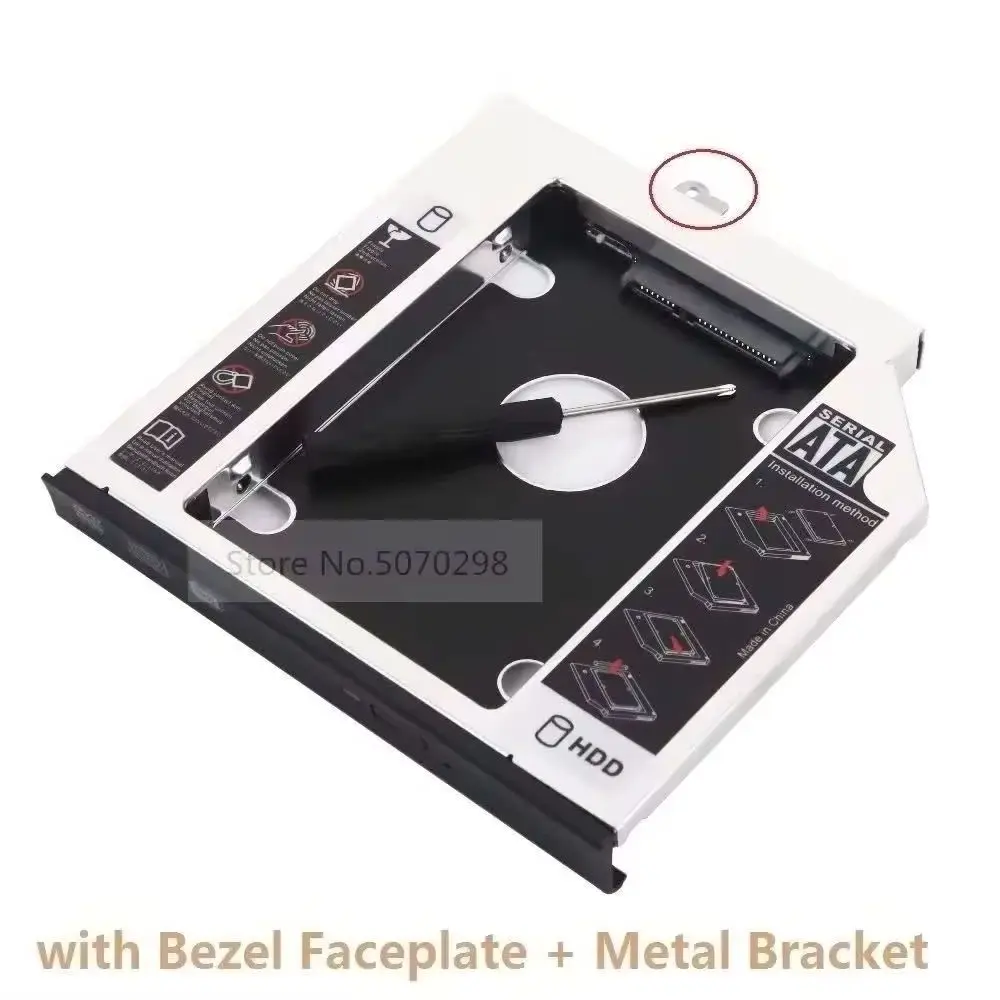 12.7mm 2nd Secondary 2.5 Hard Drive HDD Optical bay Caddy Frame for HP ProBook 4420s 4421s 4425s 4426s 4320s 4321s 4325s 4326s