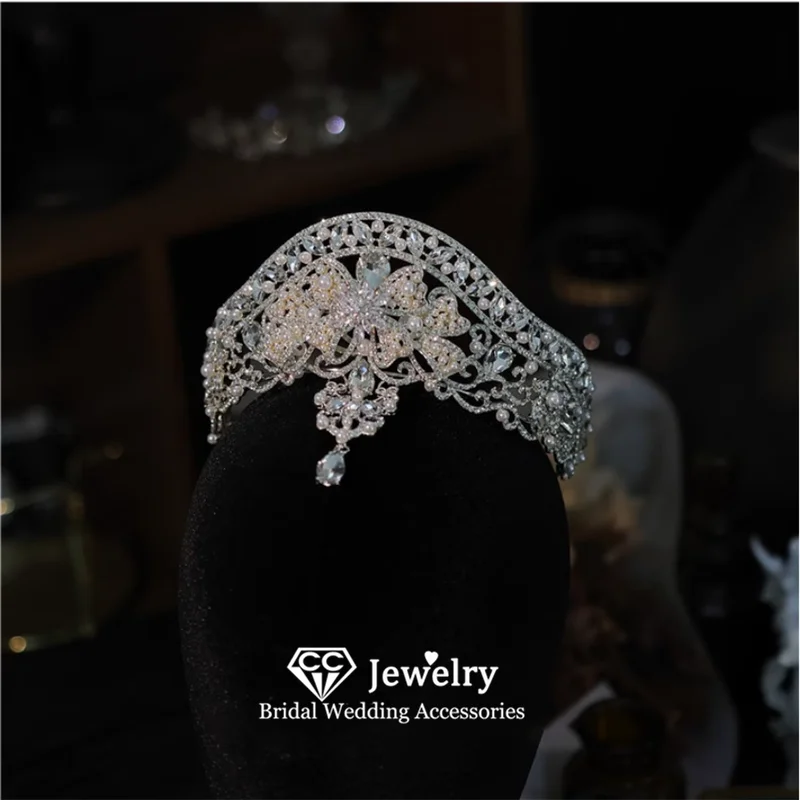 

CC Luxury Crowns Women Accessories Bridal Headbands Engagement Hairwear Engagement Jewelry Imitation Pearl Coronets Tiaras AN388