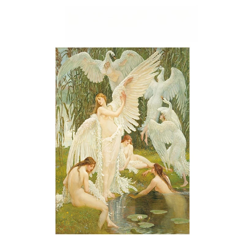 

Swan Girl Jigsaw Puzzle 300/500/1000 Pcs Wooden Puzzle Stress Relieving for Adult Relaxation and Exercise The Brain
