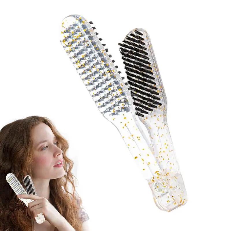 Javali Cerdas Alisador De Cabelo Escova, V Forma De Pente, cabelo Grosso Alisamento, braçadeira