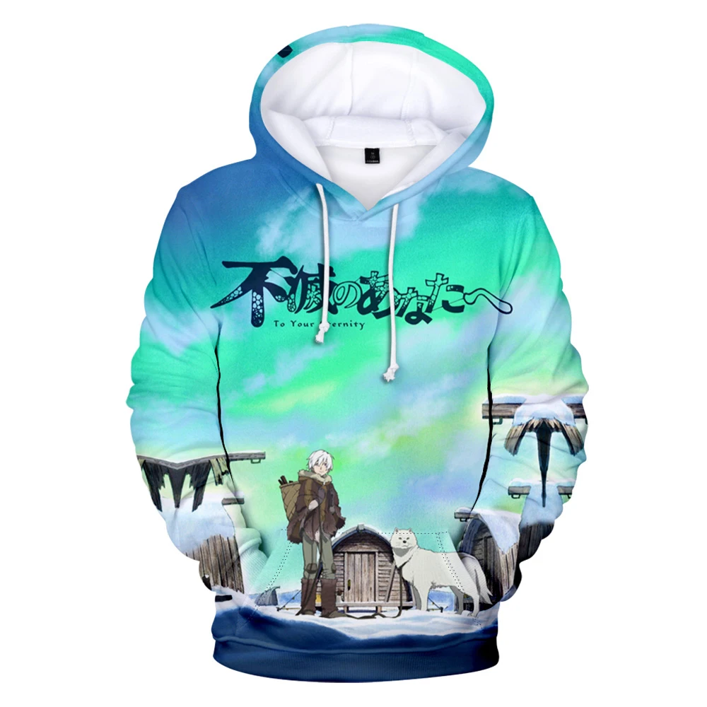 Hoodie japonês de anime para homens e mulheres, moletom de manga comprida, roupas 3D da juventude, plus size, 90s, para sua eternidade