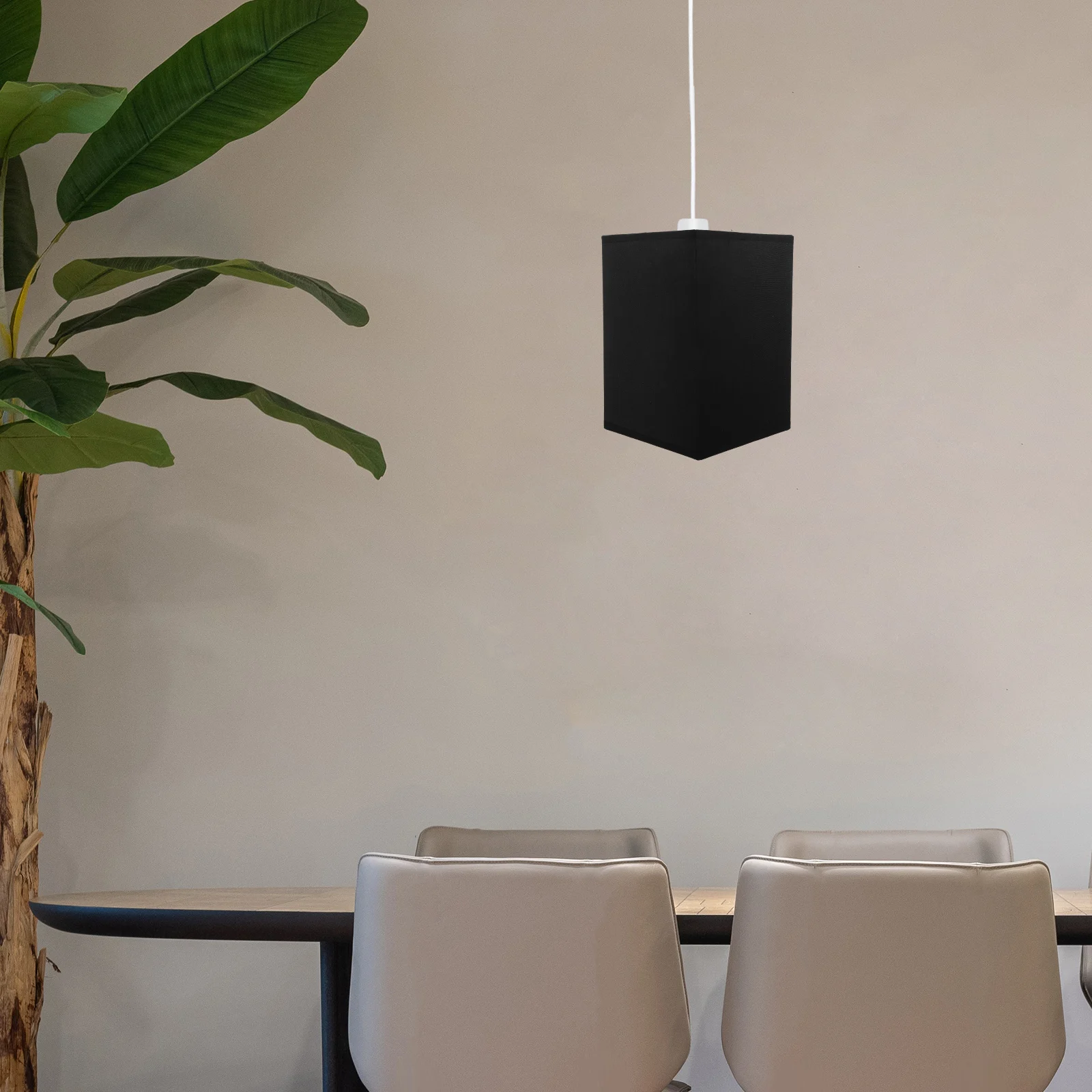 

Square Lamp Shades Table Lamps Black TC Iron Frame E27 Bulb Bedroom Room Decor Lighting Fixtures Replacement